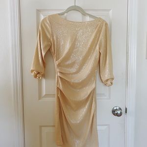 Parker Cream Sequin Dress Size XS